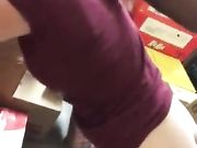 Co-workers doing a quick fuck at work between packages